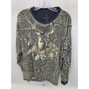 North River Outfitter Mens Deer Buck Camo Long Sleeve Graphic T-Shirt Large